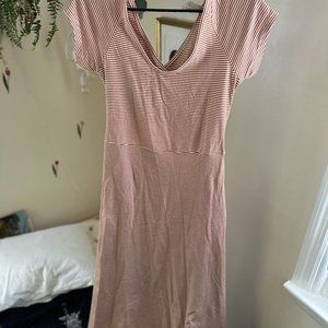 Pact Women's Shell Stripe Fit & Flare Crossback Maxi Dress L / NW